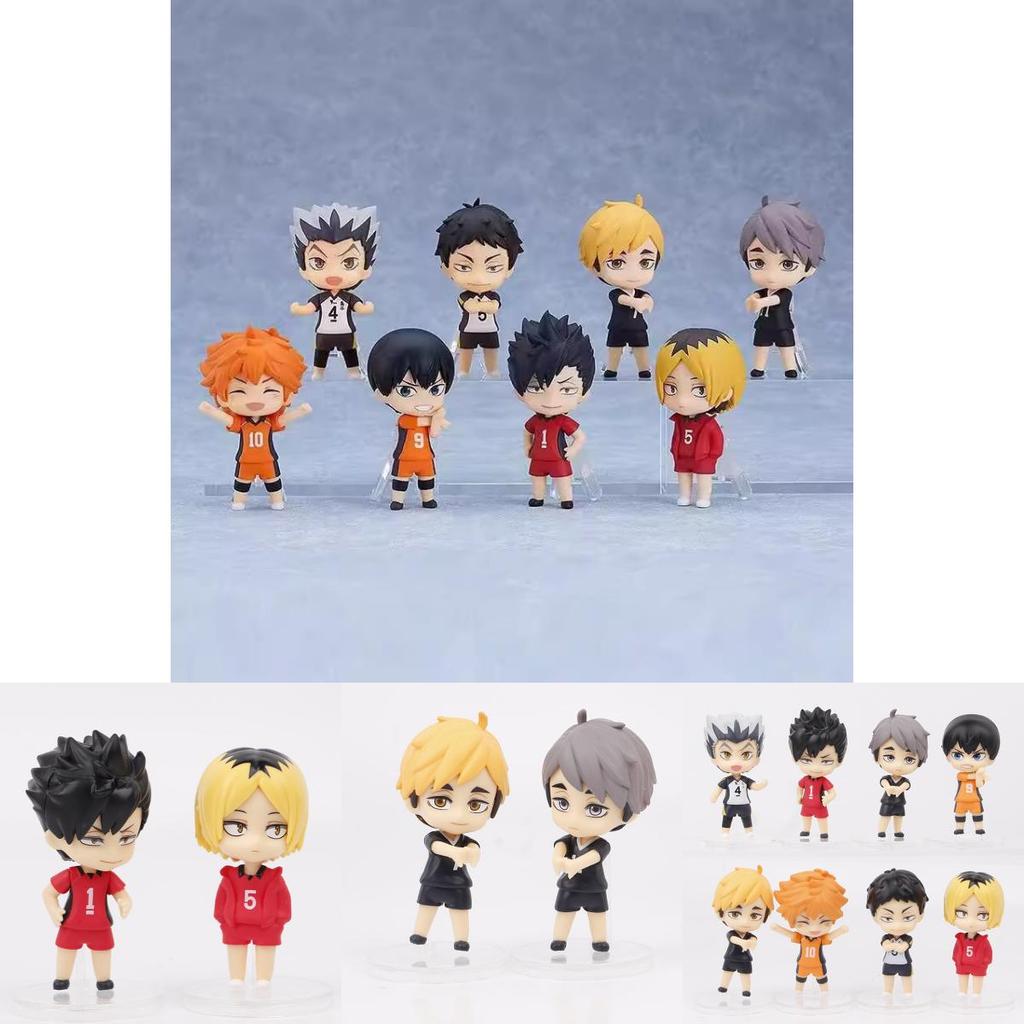 Adorable Haikyuu Figure Set With 8 Collectible Volleyball Boy Models For Fans