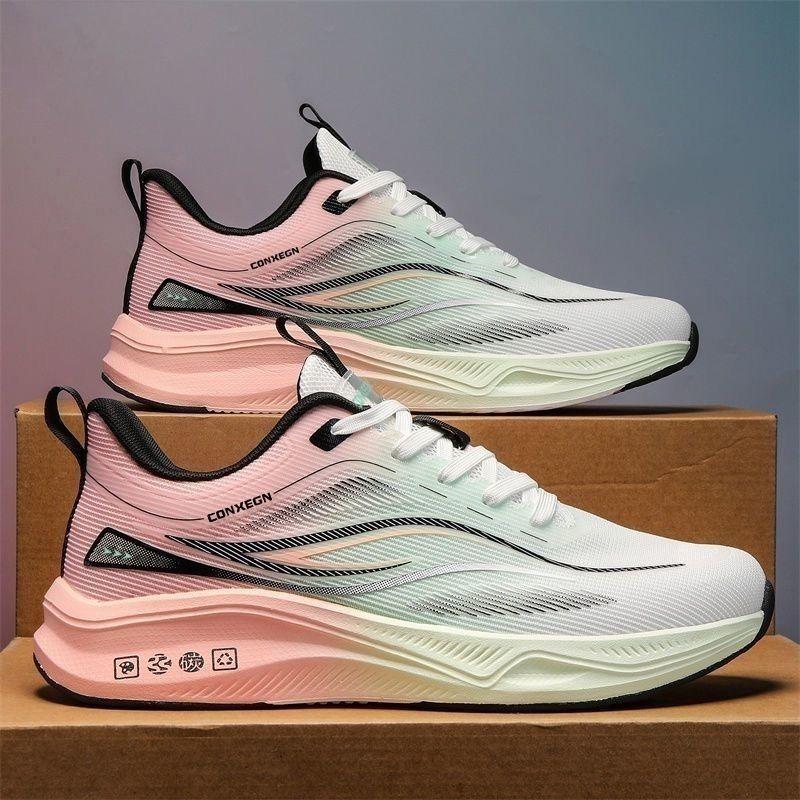 Guochao Running Shoes Running Shoes Autumn Soft-soled Students Shock Absorption Rebound Sports Shoes Breathable Outdoor Running Men's Shoes
