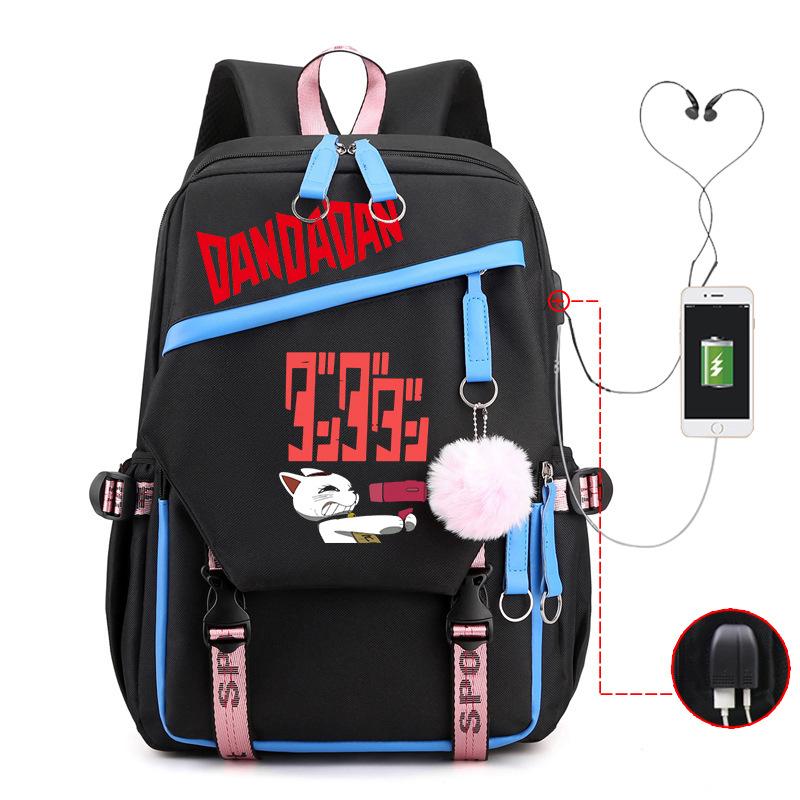 Neuer Dandadan Peripherie Schultasche Mode College Wind Große Kapazität Freizeit Student USB Rucksack