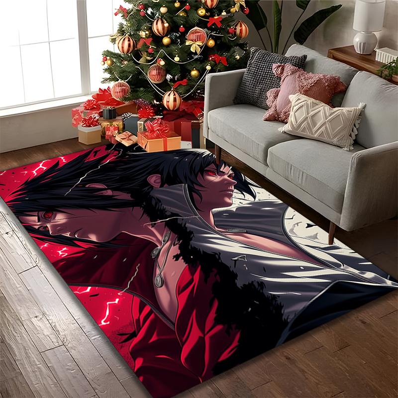 Naruto Rug Ideal for Reading Room, Multi-purpose Office Chair Sofa Carpet, Anti-slip Printed Home Area Rug