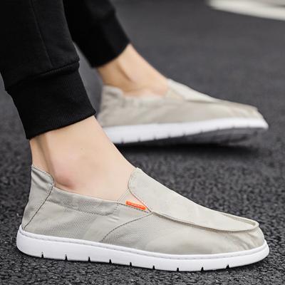 Summer Canvas Shoes Breathable New Men'S Versatile Flat Ice Silk Casual Shoes Lazy One Pedal Old Beijing Cloth Shoes