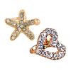 1Pc Earrings Rhinestone Inlaid Jewelry Gift Alloy Starfish Love Style Crystal Rhinestone Clip for Daily Life