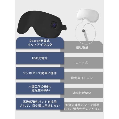 USB Rechargeable Silk Eye Mask, Cordless, Pressureless, Relaxing, Light Blocking, Temperature Control, Auto Power Off, Safety Protection, Perfect for