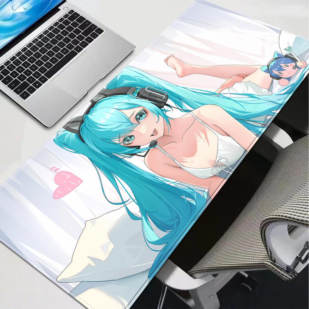 Tappetino per Mouse PC Hhatsune Miku Multidimensionale Gamer Mausepad Tappetino per Tastiera Tappetini da Scrivania Estesi Accessori da Ufficio e Gaming Mousepad