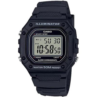 Casio Standard Digital W-218H-1A Black Watch Unisex Lightweight Durable Design