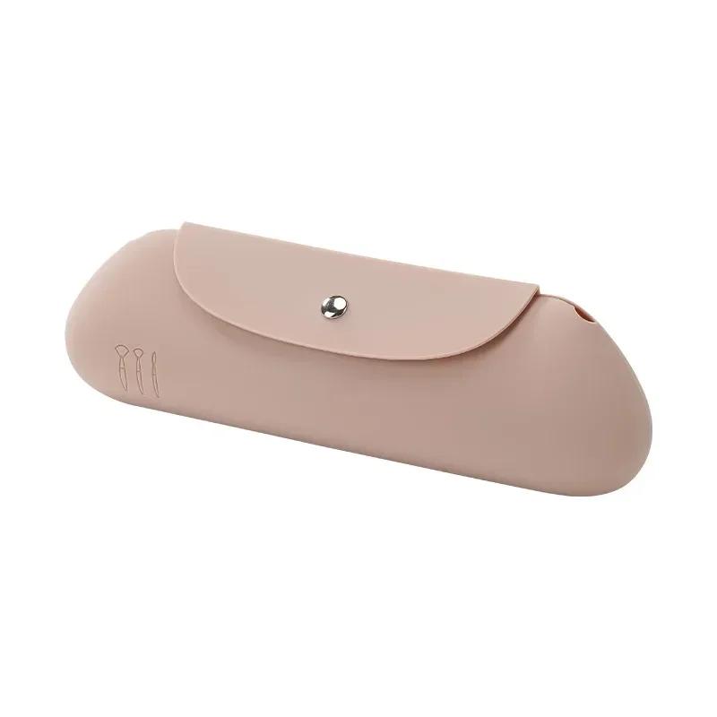 Reise-Make-up-Pinselhalter, Silikon-Aufbewahrungstasche für Kosmetikpinsel, tragbarer Beauty-Schwamm-Etui, Make-up-Organizer für unterwegs