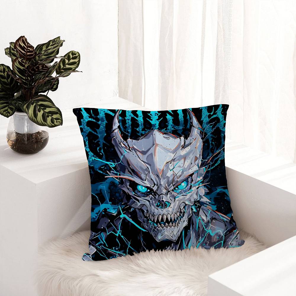 Powerful Monster Comics K-Kaiju No.8 Pillow Covers Cartoon Sofa Decorative Home Double-Sided Printing Short Plush Cushion Cover