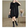 DIMANAF New 2026 Women Plus Size Summer Short Dress Loose Oversize Maxi Elegant Lady Floral Black Dress Sundress Beach
