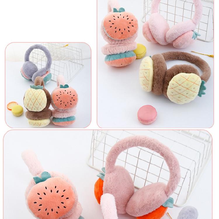 Adjustable Fruit Ear Muffs Warm & Soft Fluffy Cute Winter Warm Earmuff Ear Muffs