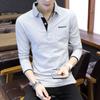 Long-sleeved T-shirt Men's Men's Polo Shirt Slim Clothes Men's Solid Color Handsome Lapel Bottoming Shirt