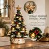 DIY Craft Art Ornament Lighted Christmas Tree Tabletop Decor, Resin LED Artificial Xmas Exquisite Holiday Party with Warm Glow, USB Powered