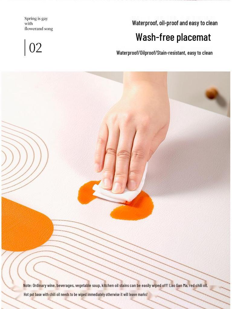 Luxurious Leather Waterproof Table Mat: Oil-Proof, Anti-Scald, Easy-Clean Protective Cover for Desks & Tables