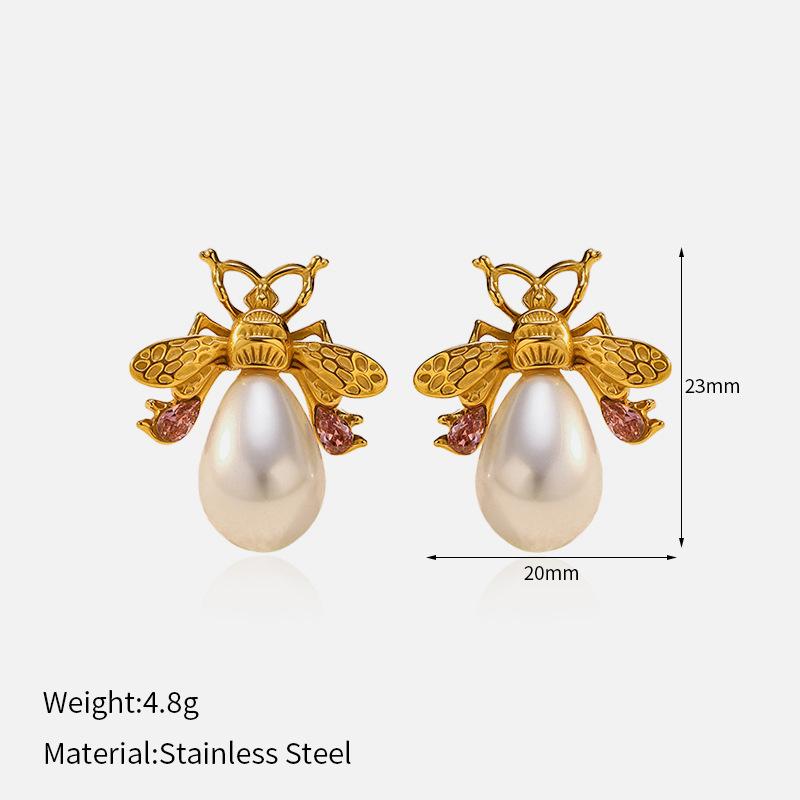 1011 New European and American Fashion INS Gold Bee Earrings: Trendy Personalized Earrings