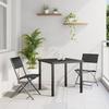 VidaXL 3-Piece Garden Dining Set Black Textilene and Steel 3379373