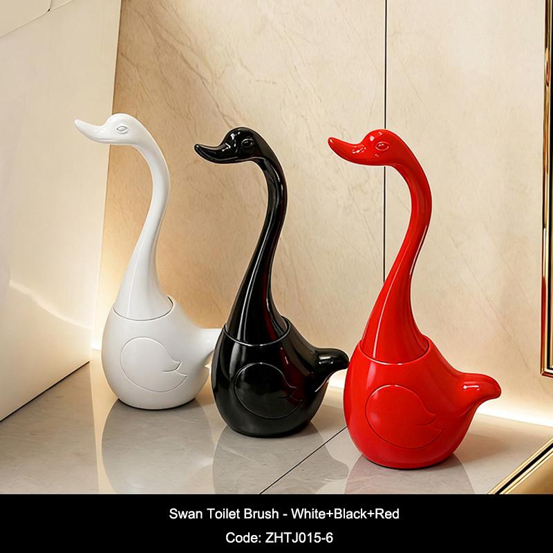 Cepillo para Inodoro Creativo de Cisne Limpieza del Hogar Base para Inodoro Mango Largo Juego de Cepillos de Limpieza Suministros de Decoración para Baño Regalo