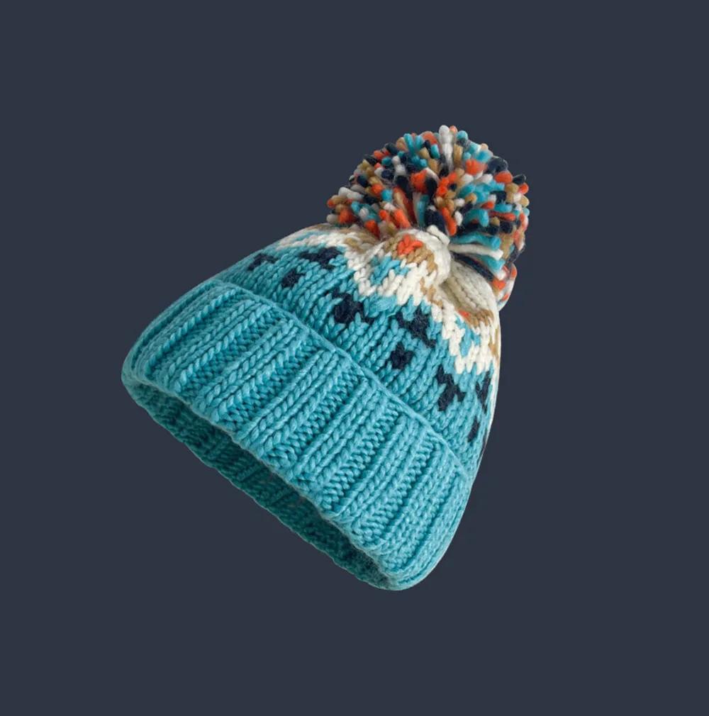 Skiing Cashmere Woman Winter Hat Autumn Beanies With Pompom Warm Wool Skullies Wholesales Acrylic Beanies Winter Hat for Woman
