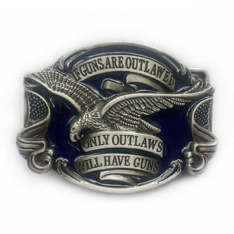 Personalized Eagle Leather Belt Buckle - Western Cowboy Bird Design