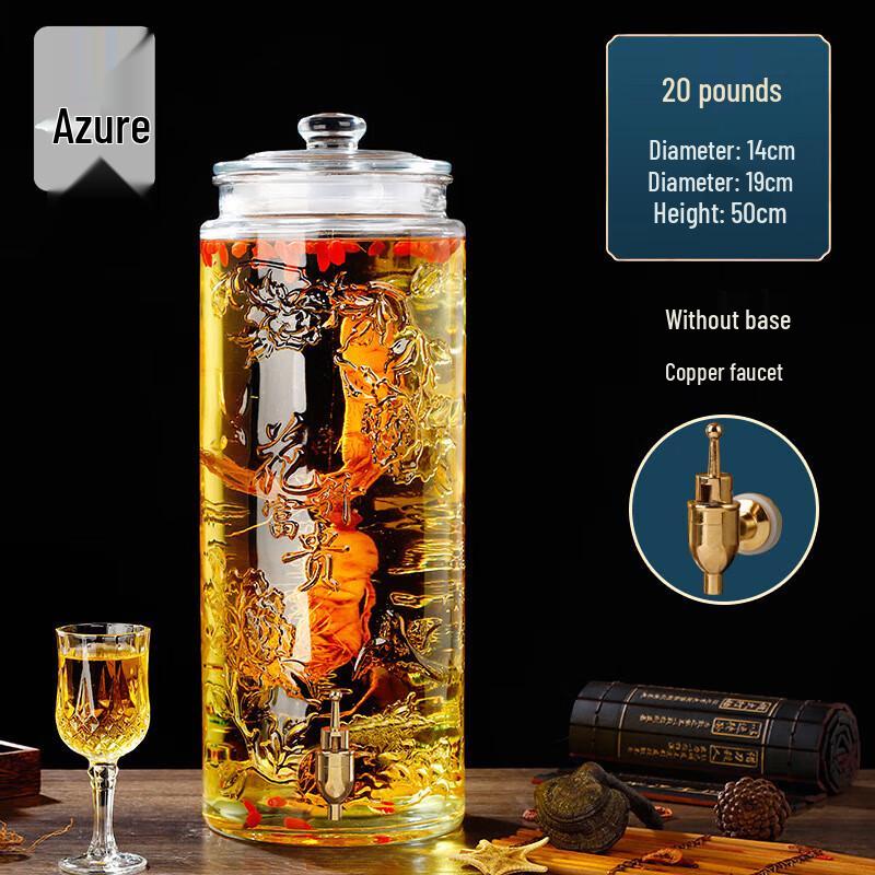 Thickened Glass Wine Jar with Faucet