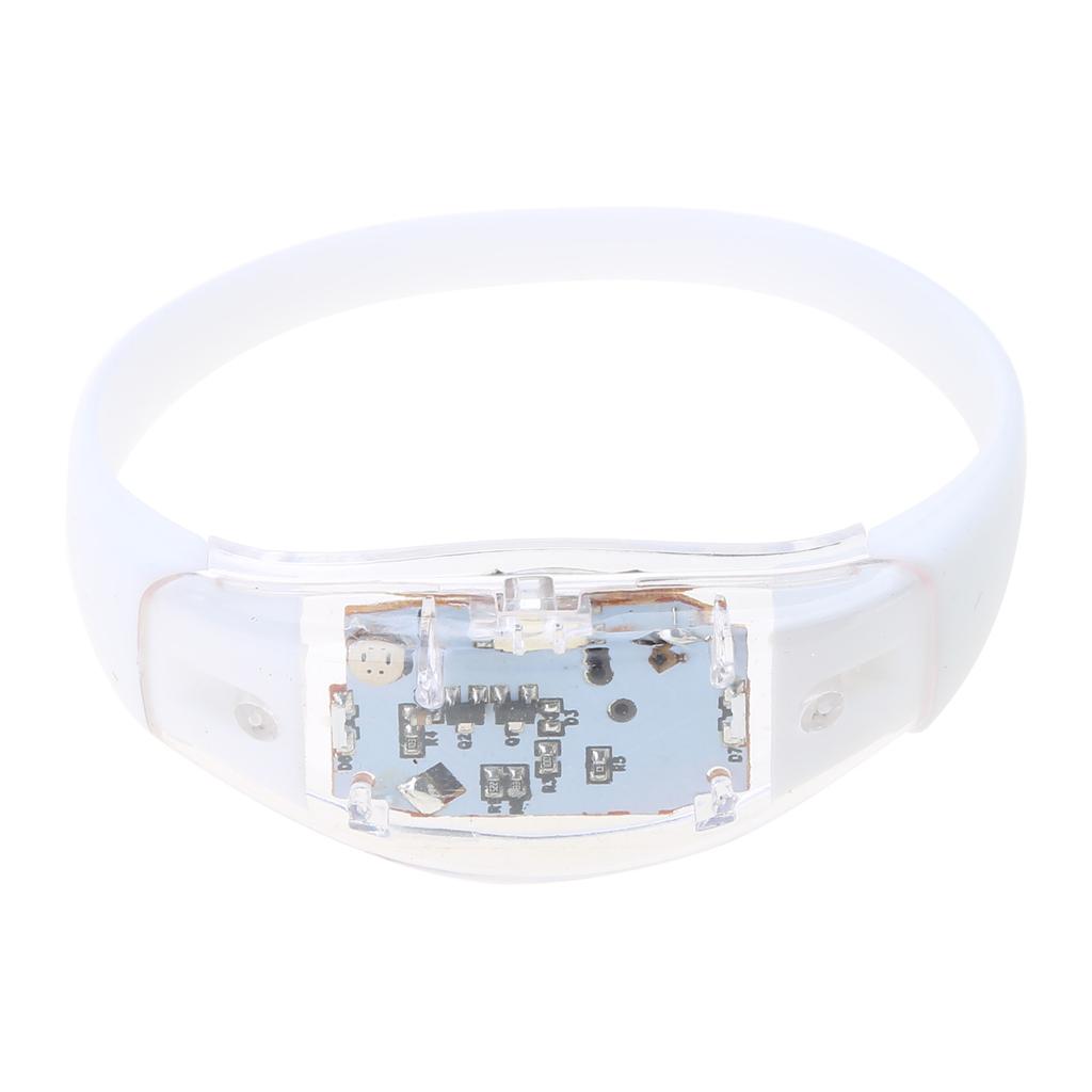 5pcs Voice Controlled LED Luminous Bracelets Flashing Silicone Bangle Light Up Wristbands for Christmas New Year Decor