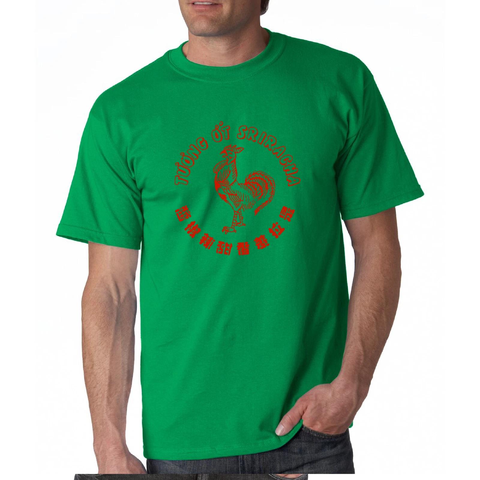 Siracha Logo T-Shirt Asian Pho Hot Rooster Sauce Red Green Tee Shirt S-5XL 3XL