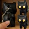 Funny Creative Cute Cats Japanese Cartoon Led Eyes Glowing Black Cat Keyring Night Light Emitting Sound Keychain Bag Accessories