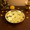 Brass Plate with 11 Kuber Coins for Pooja|Puja Lakshmi Kubera Coin Set for Wealth|Prosperity & Vastu|Bobby Plate with 11 Coins