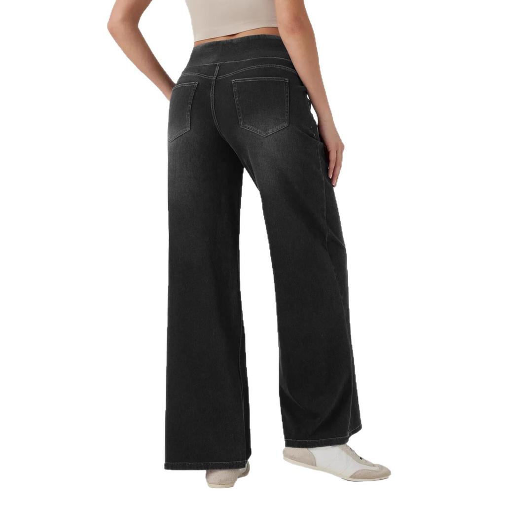 2025 European & American High-Waisted Loose Wide-Leg Slimming Women's Jeans