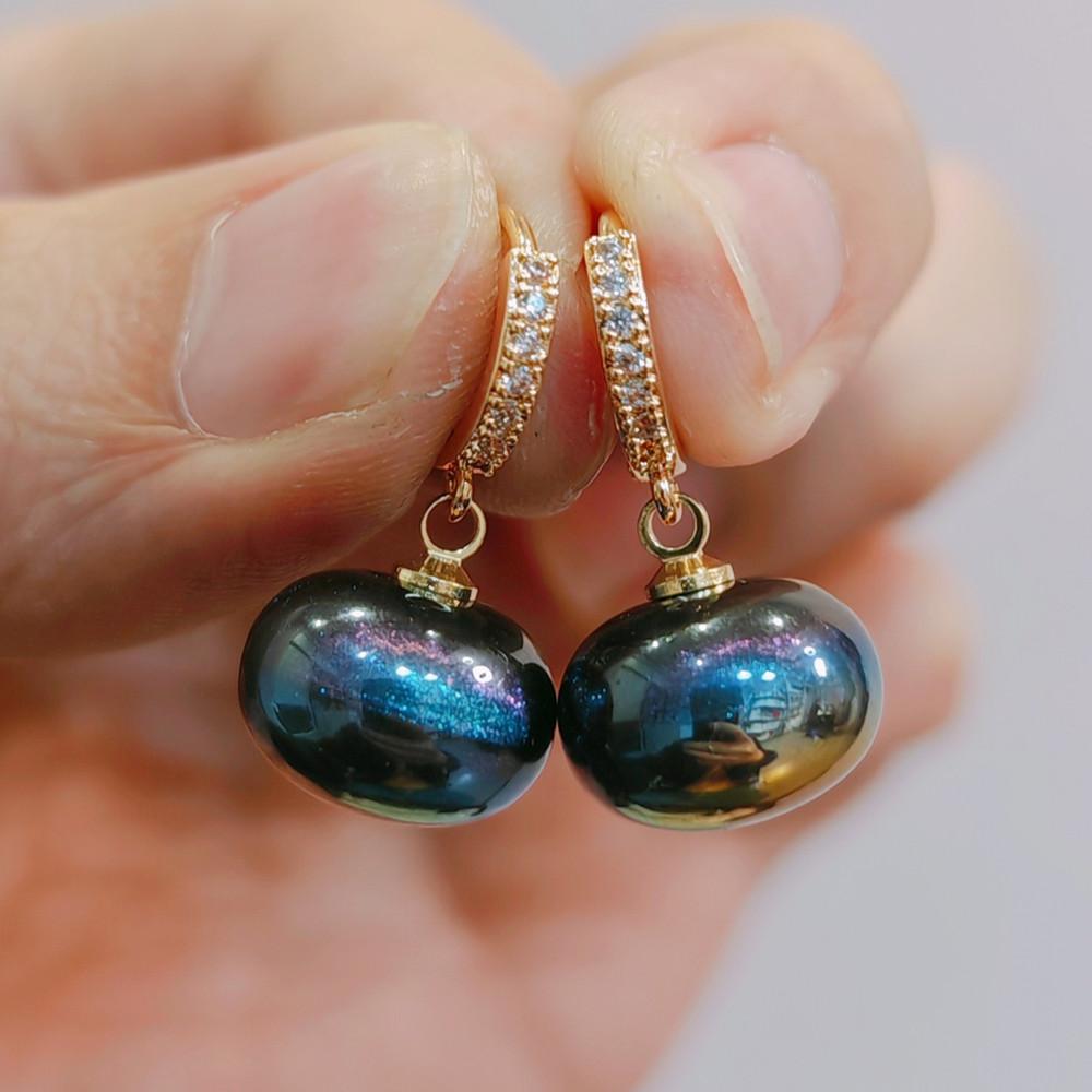 Neue Mode Bunte Perlen Baumeln Ohrringe für Frauen Hochzeit Schmuck Zirkonia Eardrop