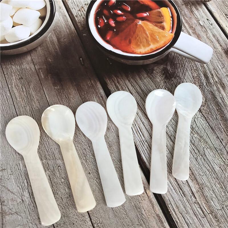 ZISIZ Bamboo Fiber Kids Shell Spoons