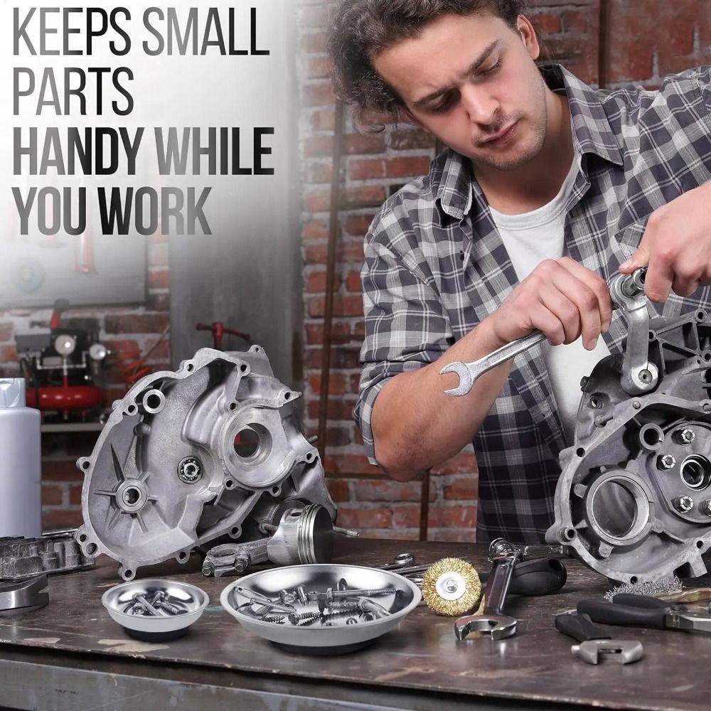 Anti-Loss Magnetic Tray Circular Magnetic Parts Bowl Portable Magnetic Tool Bowl  Bolt Holder