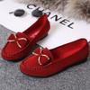 Hot Sale Women's Flat Shoes Summer Shallow Loafers Suede Womens Work Shoes Butterfly Knot Women Shoes Soft Sole Zapatos De Mujer