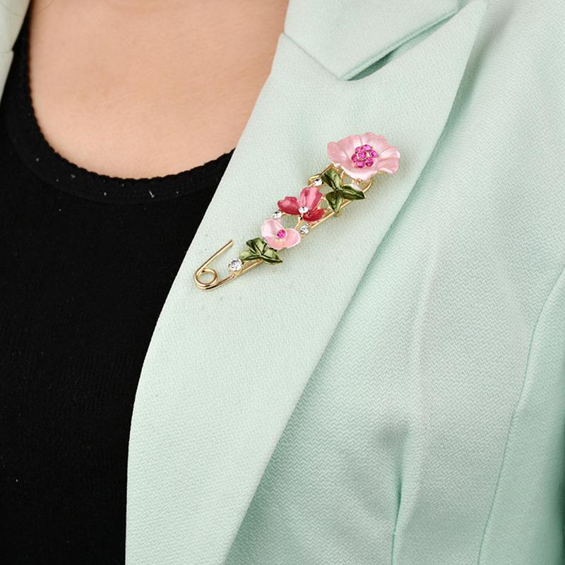 Elegant  Pin Flower Enamel Brooch Women Simple Lapel Pin Accessories
