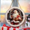 Wooden Santa Claus Porch Wreath Snow Scene Xmas Porch Decoration Hanging  Home Fence Decor