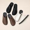 All-match Men's Muller Shoes 2025 New Slip on Casual Shoes Summer Men's Sandals Outdoor Beach Leather Slippers Open-toe Flats