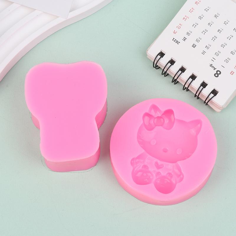 Kreslená Zábavná Kočka Silikonová Forma Roztomilá Fondánová Dortová Dekorativní Čokoládová Forma DIY Aromaterapeutická Sádrová Forma na Svíčky