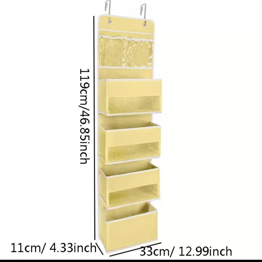 Wall-Mountable Hanging Storage Bag with Mesh Pockets for Dorms and Homes