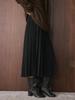 Xu Man Winter Korean Retro High-Waist Pleated A-Line Long Skirt for Women