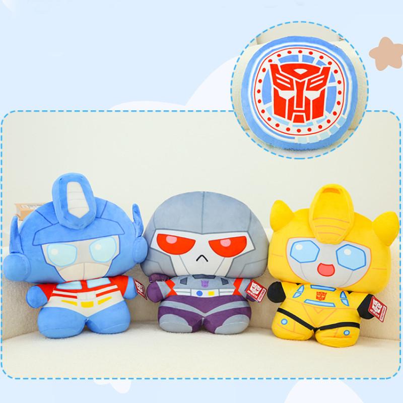 Transformers Plush Toy Flip Transform Throw Pillow Bumblebee Megatron Decor Gift