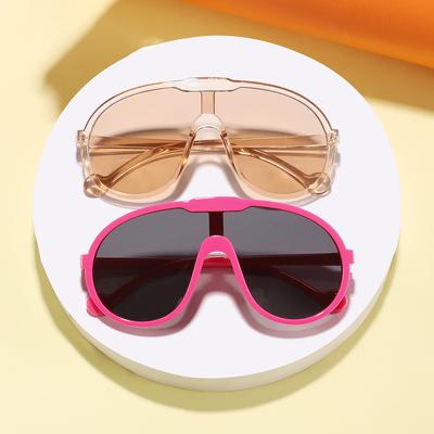 2025 Children's New Large Frame One Piece Personalized Sports Style Eye Protection Sunshade Sunglasses Sunglasses