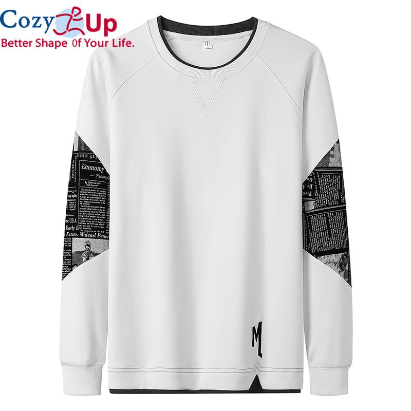 Cozy Up Men Patchwork Hoodie Streetwear Print Tops Male Hip Hop Harajuku Sweatshirts Korean Hoody Men's Casual O-Neck Pullover Clothing