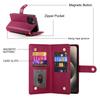 DF-011 For iPhone 15 Pro Max Leather Case Zipper Wallet Crossbody Phone Cover Stand View