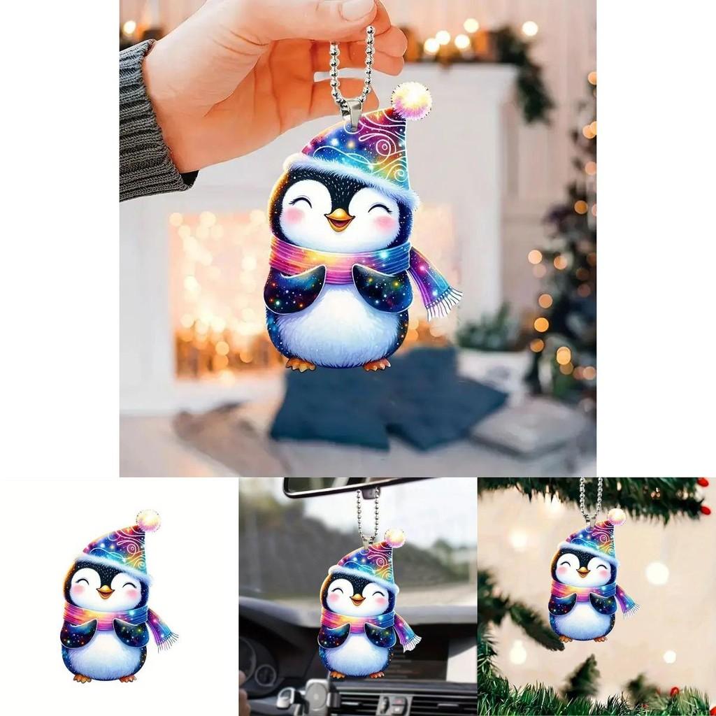Cute Acrylic Penguin Hanging Ornament For Car Interior Decoration In Cartoon Style