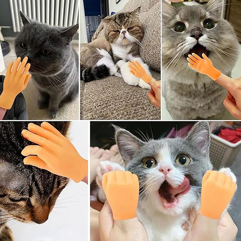 Katzenspielzeug, kleine handflächenförmige Mini-Hände, kreative Fingerlinge, kleine Hände, necken Kätzchen, Katzen, Massagegerät, Fellpflegehandschuhe, Heimtierbedarf