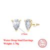 EFFIE QUEEN S925 Silber Ohrringe Exquisites Ohr-Accessoire Mit Perle und Zirkonia Stern, Ovales Herzförmiges Steckerohrring Geschenk APE42
