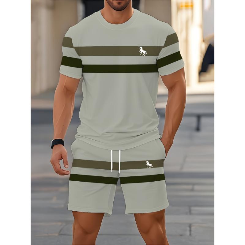 Men s Suit, Digital Printing, Machine Washable, Lightweight and Breathable, Comfortable Summer Sports and Leisure Suit S