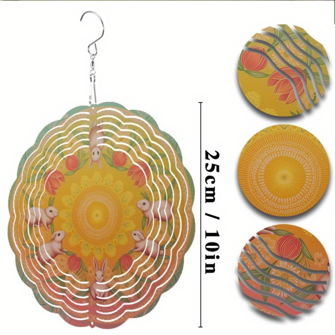 

Металлический ветряной спиннер с кроликом и цветочным дизайном, вращающийся на 360 градусов, уличный декор для сада, патио, балкона, яркие цвета, не требует батареек 01A