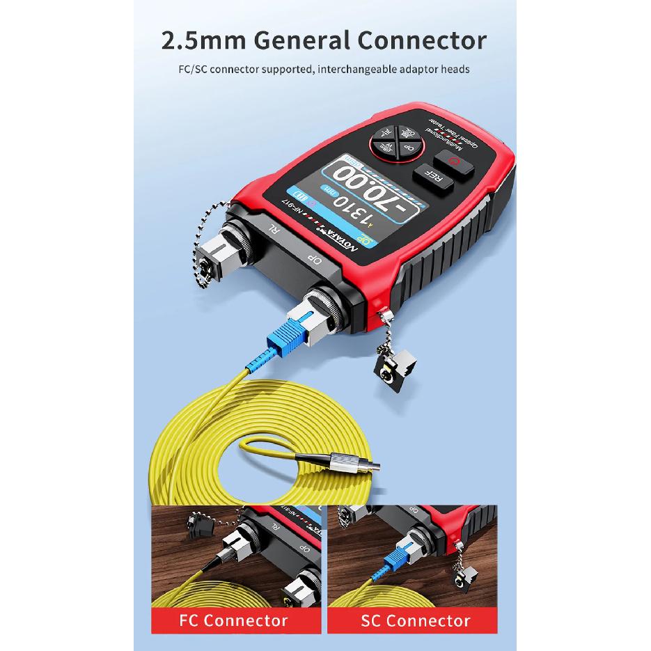 NOYAFA NF-917 Optical Power Meter REF Fiber Tester Visual Fault Locator FC SC Light Attenuation Measurement