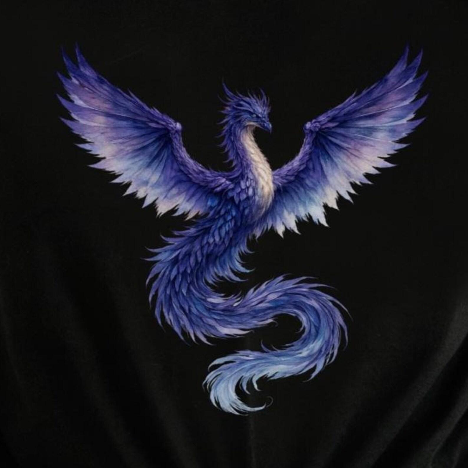 Dragon Phoenix Hybrid Shirt | Watercolor Fantasy Creature Art | Mythical Fusion Tee S