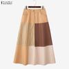 ZANZEA Women Casual Print Loose A-Line Long Skirts
