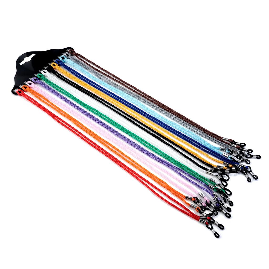 12pcs/Lot Multicolor Black  Nylon Glasses String Cord Holder Sunglasses for Eyeglasses Lanyard Neck Rope Strap